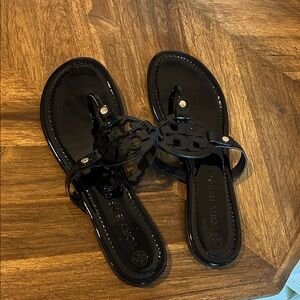 Tory Burch Glossy Black Sandals